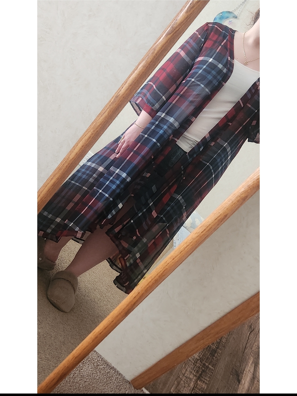 torrid Burgundy & Navy Plaid Duster